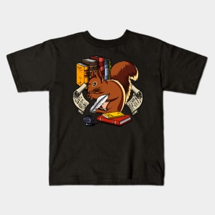 Squirrel Book Nerd Kids T-Shirt